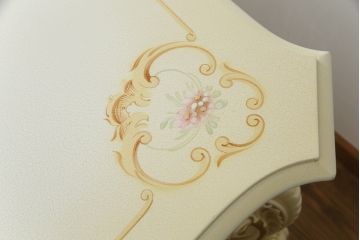 イタリアビンテージ　SILIK(シリック)　ロココ調　華やかな空間づくりにおすすめダイニングテーブル(2人掛け、4人掛け、6人掛け、食卓、ヴィンテージ)(定価約80万円)(R-077368)