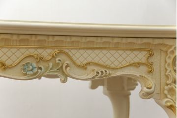 イタリアビンテージ　SILIK(シリック)　ロココ調　華やかな空間づくりにおすすめダイニングテーブル(2人掛け、4人掛け、6人掛け、食卓、ヴィンテージ)(定価約80万円)(R-077368)