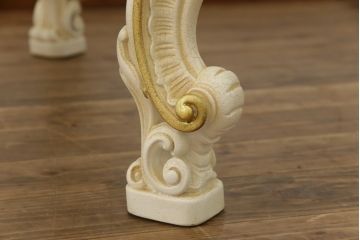 イタリアビンテージ　SILIK(シリック)　ロココ調　華やかな空間づくりにおすすめダイニングテーブル(2人掛け、4人掛け、6人掛け、食卓、ヴィンテージ)(定価約80万円)(R-077368)