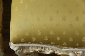 中古　イタリア高級家具　SILIK(シリック)　DAFNEシリーズ　ロココ調　優美な雰囲気漂うチェア4脚セット(ダイニングチェア、サロンチェア、イス、椅子)(定価4脚で約110万円)(R-077369)