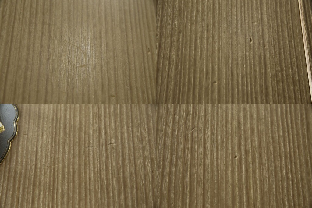 中古　伝統工芸品　伝統工芸士 加藤隆康作　扇・桜・松竹梅がデザインされた金具が華やかな春日部桐箪笥　(R-077372)