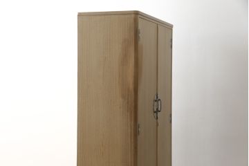 中古　伝統工芸品　伝統工芸士　加藤隆康作　扇と梅がデザインされた金具が華やかな春日部桐箪笥(胴丸、桐たんす、着物箪笥、衣装タンス、和箪笥、引き出し)(R-077372)