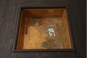 中古　民芸家具　広島県　博永家具　2way　木の風合いが際立つ浮造り仕上げの囲炉裏テーブル(関西火鉢、木製火鉢、2人掛け、4人掛け、ダイニングテーブル、食卓、座卓、ローテーブル、センターテーブル、リビングテーブル)(定価約50万円)(R-077373)