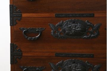 中古　美品　和の空間づくりにおすすめの総桐仙台箪笥(サイドチェスト、衣装箪笥、収納箪笥、和タンス、引き出し)(R-077376)