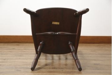 中古　松本民芸家具　16型スピンドルチェア　ゆったりと座れるダイニングチェア(板座チェア、椅子、イス)(R-077377)