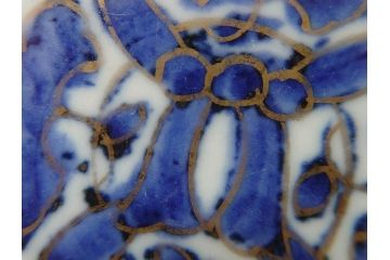 幕末〜明治　伊万里焼　4.1寸　約13cm　金襴手が見事な六角皿5枚セット(色絵、花文、裏印、深鉢、変形皿、小鉢、向付、器、四寸一分、和食器)(R-077385)