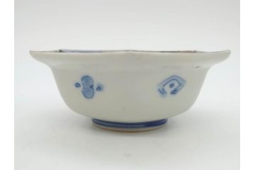 幕末〜明治　伊万里焼　4.1寸　約13cm　金襴手が見事な六角皿5枚セット(色絵、花文、裏印、深鉢、変形皿、小鉢、向付、器、四寸一分、和食器)(R-077386)