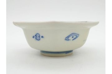 幕末〜明治　伊万里焼　4.1寸　約13cm　金襴手が見事な六角皿5枚セット(色絵、花文、裏印、深鉢、変形皿、小鉢、向付、器、四寸一分、和食器)(R-077386)