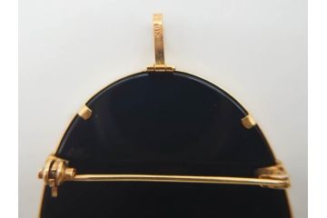 アクセサリー　カメオ　K18刻印あり(18金)　エレガントなアクセントになるブローチ(ゴールド、ファッション小物、女性、横顔、浮き彫り)(R-077388)