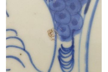 江戸期　古伊万里　線描　松竹梅　花鳥図　約45cm　1尺5寸　繊細に絵付けされた大皿(鳳凰、和皿、和食器、一尺5寸)(R‐077410)