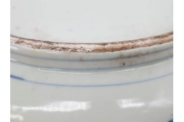 江戸期　古伊万里　線描　松竹梅　花鳥図　約45cm　1尺5寸　繊細に絵付けされた大皿(鳳凰、和皿、和食器、一尺5寸)(R‐077410)