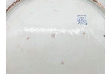 江戸期　古伊万里　線描　松竹梅　花鳥図　約45cm　1尺5寸　繊細に絵付けされた大皿(鳳凰、和皿、和食器、一尺5寸)(R‐077410)