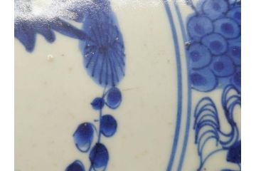 江戸期　古伊万里　線描　松竹梅　花鳥図　約45cm　1尺5寸　繊細に絵付けされた大皿(鳳凰、和皿、和食器、一尺5寸)(R‐077410)