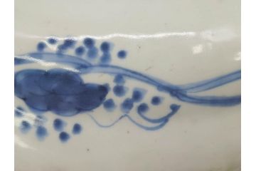 江戸期　古伊万里　線描　松竹梅　花鳥図　約45cm　1尺5寸　繊細に絵付けされた大皿(鳳凰、和皿、和食器、一尺5寸)(R‐077410)