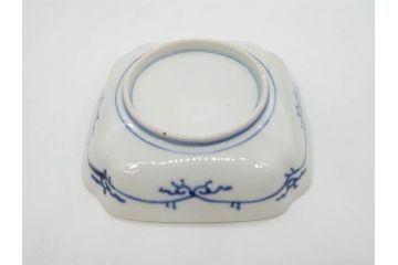 江戸期　古伊万里　色絵　獅子・竹花蝶図　約14cm　4.6寸　華やかな図柄が魅力的な変形皿5枚セット(小皿、四寸六分、和食器、和皿)(R-077411)