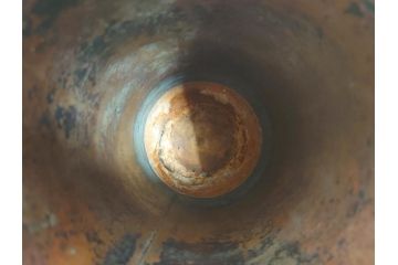 吉備前國　佐々木義光作　古銅花瓶　金銀象嵌　巌上の亀・根笹図　精巧な銀細工が美しい花瓶(花器、花入、花生、共箱付き)(R-077416)