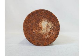 吉備前國　佐々木義光作　古銅花瓶　金銀象嵌　巌上の亀・根笹図　精巧な銀細工が美しい花瓶(花器、花入、花生、共箱付き)(R-077416)