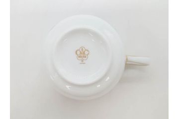 大倉陶園(OKURA、OAC)　ブルーローズ 手描き　バラ　上品なローズの絵付けが魅力的なモーニングセット(皿、プレート、ボウル、カップ&ソーサー、C&S、洋食器、外箱付き、岡染め)(R-077418)