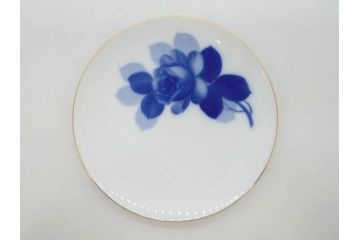 大倉陶園(OKURA、OAC)　ブルーローズ 手描き　バラ　上品なローズの絵付けが魅力的なモーニングセット(皿、プレート、ボウル、カップ&ソーサー、C&S、洋食器、外箱付き、岡染め)(R-077418)