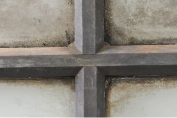 アンティーク建具　どこか懐かしさを感じるガラスドア1枚(扉、ガラス戸)(R-077426)