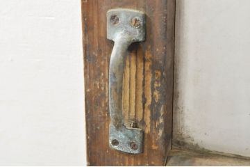 アンティーク建具　どこか懐かしさを感じるガラスドア1枚(扉、ガラス戸)(R-077426)