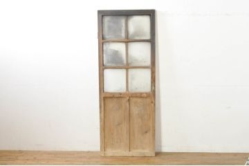 アンティーク建具　どこか懐かしさを感じるガラスドア1枚(扉、ガラス戸)(R-077426)