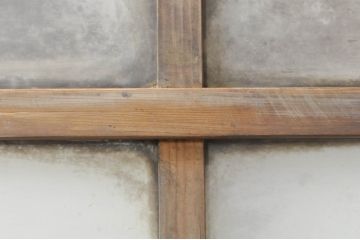 アンティーク建具　どこか懐かしさを感じるガラスドア1枚(扉、ガラス戸)(R-077426)