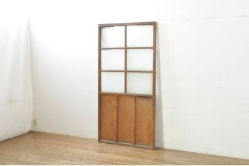 アンティーク建具　どこか懐かしさを感じるガラスドア1枚(扉、ガラス戸)(R-077427)