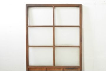 アンティーク建具　どこか懐かしさを感じるガラスドア1枚(扉、ガラス戸)(R-077427)
