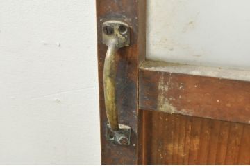 アンティーク建具　どこか懐かしさを感じるガラスドア1枚(扉、ガラス戸)(R-077427)