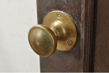ビンテージ建具　『TOILET』プレート付き合板ドア1枚(木製扉、ヴィンテージ)(R-077428)