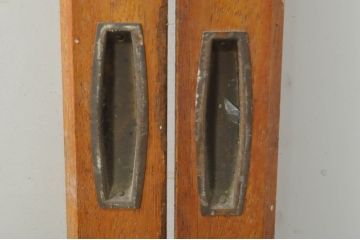 アンティーク建具　レトロな空間を演出するガラス戸2枚セット(引き戸)(R-077433)