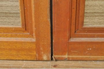 アンティーク建具　レトロな空間を演出するガラス戸2枚セット(引き戸)(R-077433)