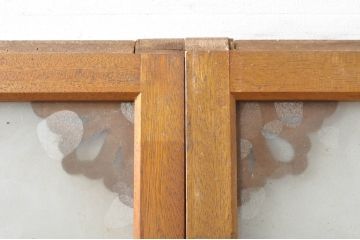 アンティーク建具　レトロな空間を演出するガラス戸2枚セット(引き戸)(R-077433)