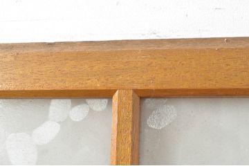 アンティーク建具　レトロな空間を演出するガラス戸2枚セット(引き戸)(R-077433)