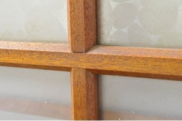 アンティーク建具　レトロな空間を演出するガラス戸2枚セット(引き戸)(R-077433)