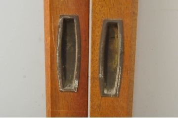 アンティーク建具　レトロな空間を演出するガラス戸2枚セット(引き戸)(R-077433)