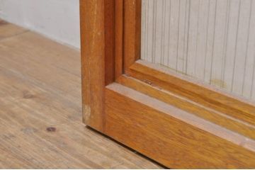 アンティーク建具　レトロな空間を演出するガラス戸2枚セット(引き戸)(R-077433)
