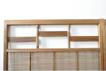 アンティーク建具　涼しげな和の空間を演出する夏戸2枚セット(引き戸、簾戸、簀戸、葭戸、すど、夏障子)(R-077434)