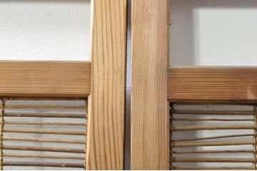 アンティーク建具　涼しげな和の空間を演出する夏戸2枚セット(引き戸、簾戸、簀戸、葭戸、すど、夏障子)(R-077434)
