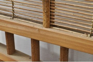 アンティーク建具　涼しげな和の空間を演出する夏戸2枚セット(引き戸、簾戸、簀戸、葭戸、すど、夏障子)(R-077434)