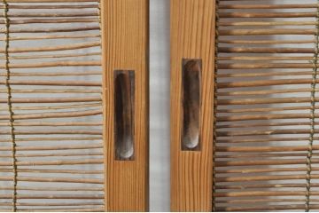 アンティーク建具　涼しげな和の空間を演出する夏戸2枚セット(引き戸、簾戸、簀戸、葭戸、すど、夏障子)(R-077434)