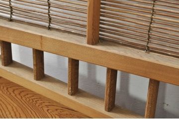 アンティーク建具　涼しげな和の空間を演出する夏戸2枚セット(引き戸、簾戸、簀戸、葭戸、すど、夏障子)(R-077434)