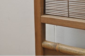 アンティーク建具　波千鳥がアクセントの幅狭夏戸4枚セット(引き戸、簾戸、簀戸、葭戸、すど、夏障子)(R-077435)