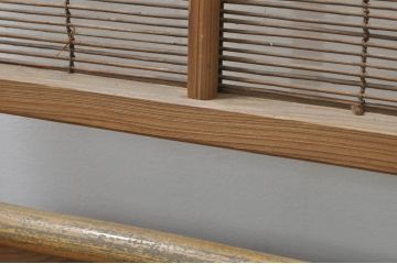 アンティーク建具　波千鳥がアクセントの幅狭夏戸4枚セット(引き戸、簾戸、簀戸、葭戸、すど、夏障子)(R-077435)