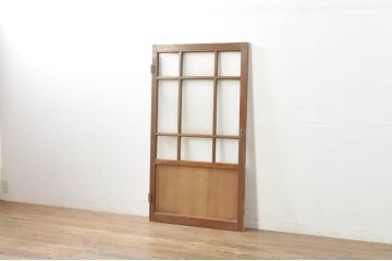 アンティーク建具　どこか懐かしさを感じるドア1枚(ガラス扉、木製扉)(R-077436)