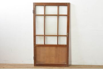 アンティーク建具　どこか懐かしさを感じるドア1枚(ガラス扉、木製扉)(R-077436)