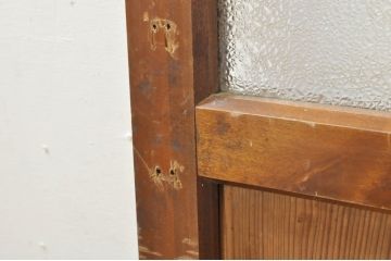アンティーク建具　どこか懐かしさを感じるドア1枚(ガラス扉、木製扉)(R-077436)