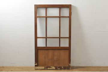 アンティーク建具　どこか懐かしさを感じるドア1枚(ガラス扉、木製扉)(R-077436)