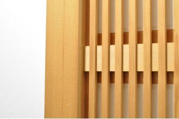 中古　上品な和空間を演出してくれる裏障子付き格子戸4枚セット(建具、引き戸、ガラス帯戸、障子戸)(R-077438)
